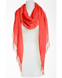 Nordstrom Linen Blend Scarf Red Cayenne One Size One Size