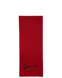 Givenchy Red And Black Signature Intarsia Scarf