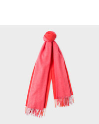 Paul Smith Red Ombr Lambswool Cashmere Scarf
