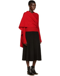 Lemaire Red Wool Scarf