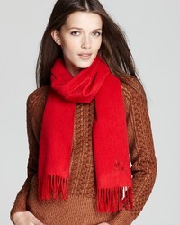 Burberry Solid Horse Embroidered Cashmere Scarf