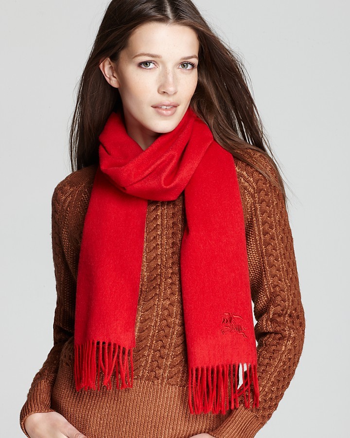 Burberry Solid Horse Embroidered Cashmere Scarf, $395 | Bloomingdale's |  Lookastic