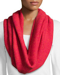 Todd And Duncan Cashmere Marbled Knit Eternity Scarf Cardinal Red