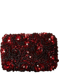 Alice + Olivia Red Rosehard Shell Clutch