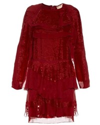 Lanvin Long Sleeved Tiered Sequin Dress