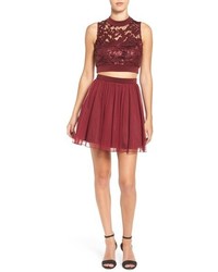 Speechless Sequin Lace Two Piece Dress