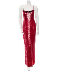 Badgley Mischka Sequin Embellished Evening Dress