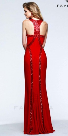 Faviana Sequined Vertical Stripes Prom Dress, $398 | eDressMe | Lookastic