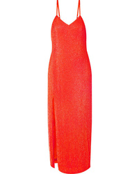 Retrofête Rebecca Neon Sequined Chiffon Midi Dress