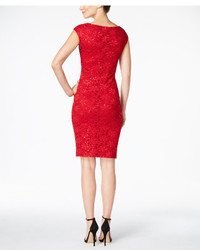 Connected Sequined Lace Sheath Dress