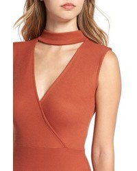 Missguided Choker Ribbed Body Con Dress