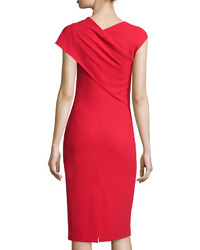 Ralph Lauren Collection Sonya Cap Sleeve Sheath Dress Bright Red