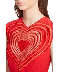 Christopher Kane Large Love Heart Embroidery Sheath Dress