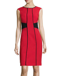 London Times London Style Collection Cap Sleeve Colorblock Sheath Dress