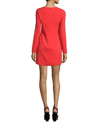 Cynthia Rowley Long Sleeve Mini Sheath Dress Red