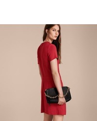 Burberry Buckle Detail Pleated Shift Dress