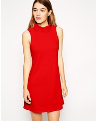 Asos Collection Shift Dress With Roll Neck In Ponte