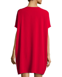 Diane von Furstenberg Kora Short Sleeve Shift Dress Lacquer Red
