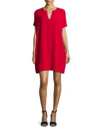Diane von Furstenberg Kora Short Sleeve Shift Dress Lacquer Red