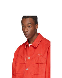 Off-White Red Denim Arrows Over Shirt