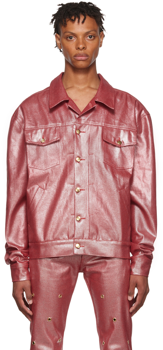 Theophilio Red Denim Jacket, $590 | SSENSE | Lookastic
