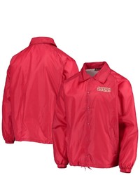 Dunbrooke Scarlet San Francisco 49ers Coaches Classic Raglan Full Snap Windbreaker Jacket
