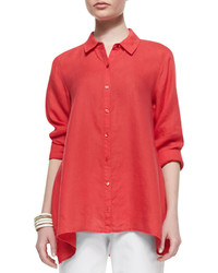 Eileen Fisher Handkerchief Linen Boxy Shirt Plus Size