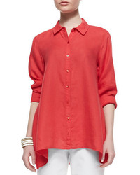 Eileen Fisher Handkerchief Linen Boxy Shirt Plus Size