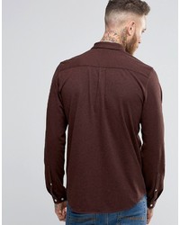 Asos Regular Fit Jersey Shirt In Dark Rust