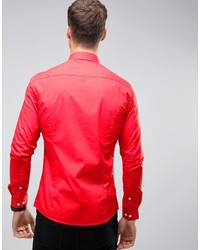 Asos Skinny Shirt In Red