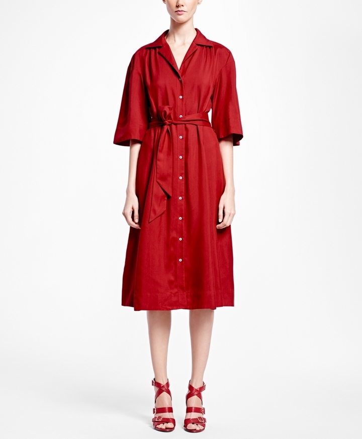 Brooks Brothers Silk Shirt Dress, $598, Brooks Brothers