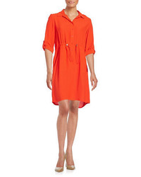 French Connection Crepe Drawstring Shirt Dress