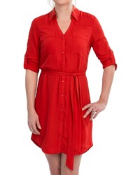 Specially Made Belted Crepe Shirt Dress