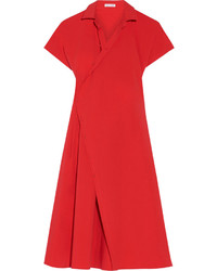 Tomas Maier Stretch Cotton Poplin Shirt Dress Red