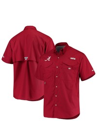 Columbia Alabama Crimson Tide Pfg Bonehead Short Sleeve Shirt