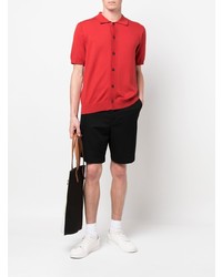 Closed Buttoned Short Sleeve Polo Shirt