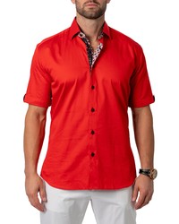 Maceoo Galileo Short Sleeve Button Up Shirt In Red At Nordstrom