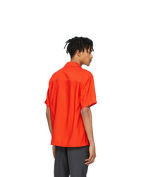 AMI Alexandre Mattiussi Orange Embroidered Ami De Coeur Short Sleeve Shirt