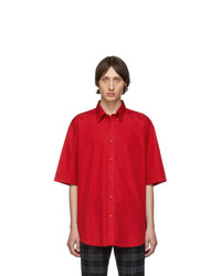 Balenciaga Red Logo Short Sleeve Shirt