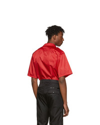 Prada Red Nylon Gabardine Pocket Shirt