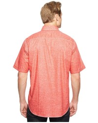 Bugatchi Short Sleeve Classic Fit Point Collar Shirt Short Sleeve Button Up