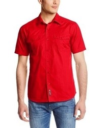 Southpole Solid Short Sleeve Woven Shirt With Two Front Pockets
