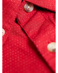 Topman Red Short Sleeve Stitch Detail Shirt