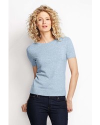 Lands' End Landsend Petite Cashmere Short Sleeve Sweater