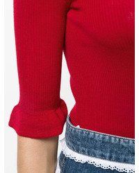 RED Valentino Short Sleeve Fitted Sweater