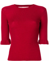 RED Valentino Short Sleeve Fitted Sweater