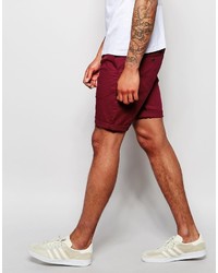 Asos Brand Slim Chino Shorts In Berry