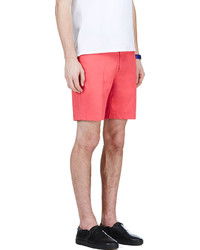 Calvin Klein Collection Coral Red Pleated Shorts