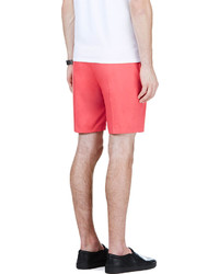 Calvin Klein Collection Coral Red Pleated Shorts