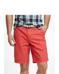 Express 10 Inch Belted Flat Front Shorts Red 31